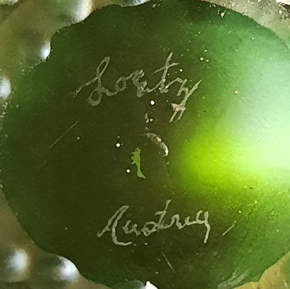 Loetz Austria Signed Green Iridescent Diaspora Glass - Picture 6 of 6